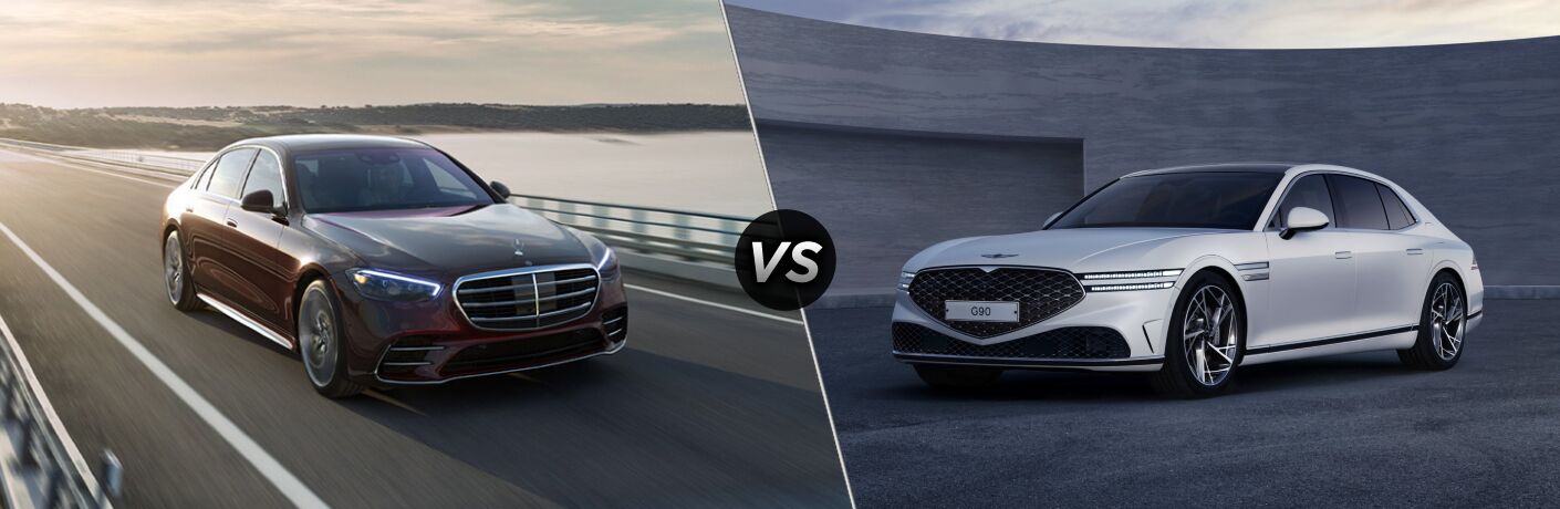 2022 Mercedes-Benz S-Class Sedan vs 2022 Genesis G90 front quarter view