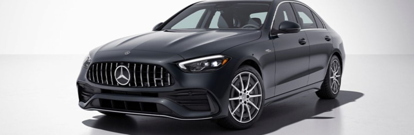 front and side view of the 2026 Mercedes-Benz AMG® C 43 Sedan