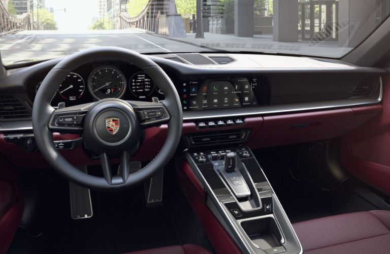 Front console of the 2022 Porsche 911 Carrera