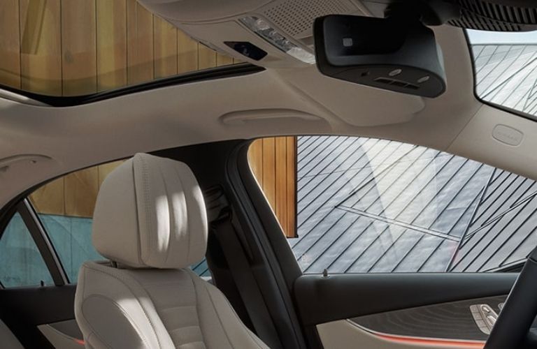 interior seating and inside view of the 2022 Mercedes-Benz E-Class