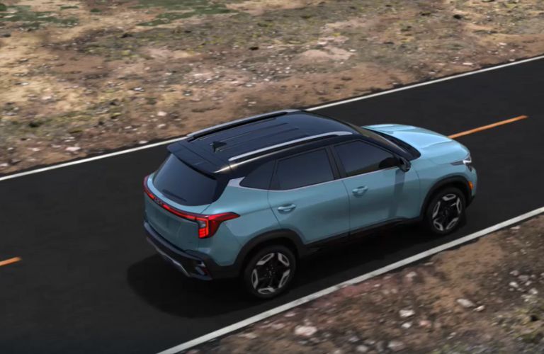 aerial side view image of the 2025 Kia Seltos