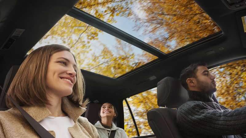 The spacious interior and large sunroof in the 2026 Toyota Sequoia