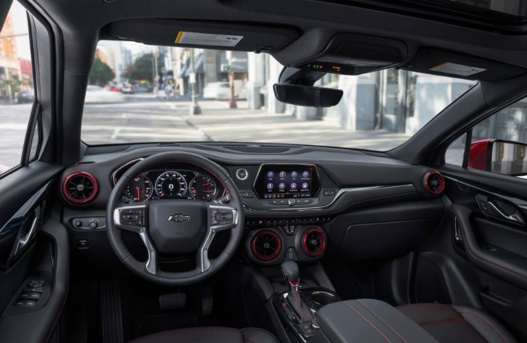 Cockpit view of the 2021 Chevrolet Blazer