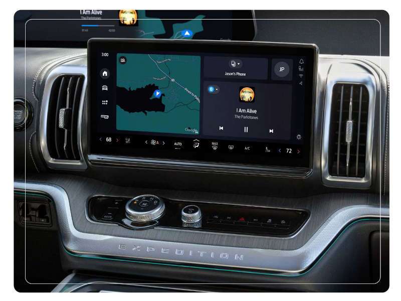 The 2025 Ford Expedition infotainment screen and controls.