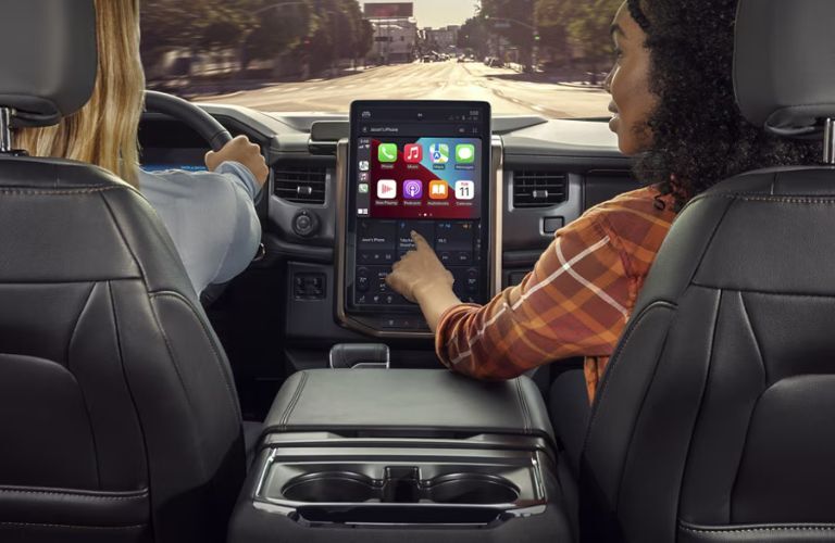 2025 Ford F-150 Lightning touchscreen display and windshield