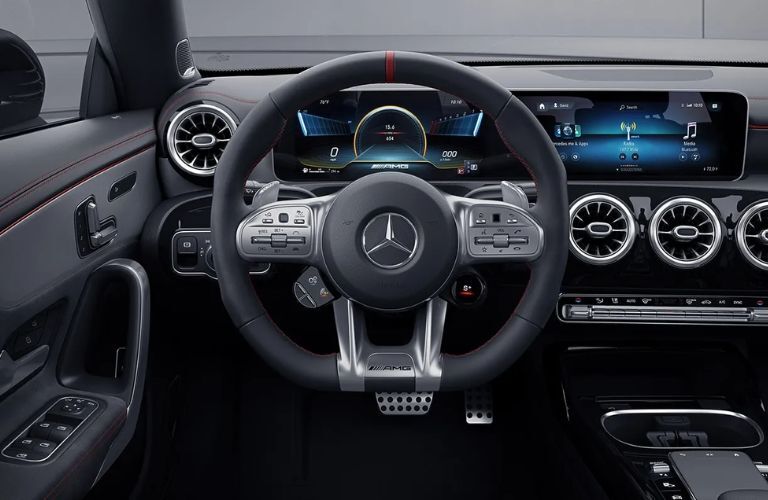 Cockpit view of the 2023 Mercedes-AMG CLA 45 Coupe