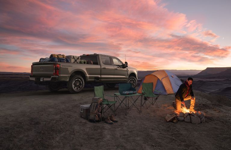 2027 Ford F-Series Super Duty at a camp site