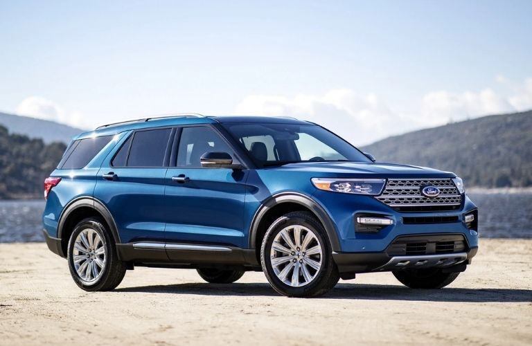 Used hybrid vehicle parked off-road