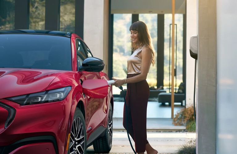 2025 Ford Mustang Mach-E partial view of the front and side