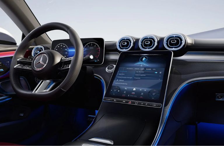2026 Mercedes-Benz CLE interior with steering wheel view