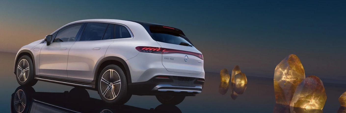 rear quarter view of the Mercedes-Benz EQS