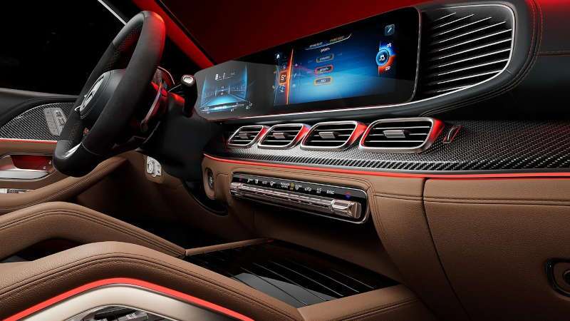 The console, controls, and displays of the 2026 Mercedes-Benz AMG® GLS 63 SUV