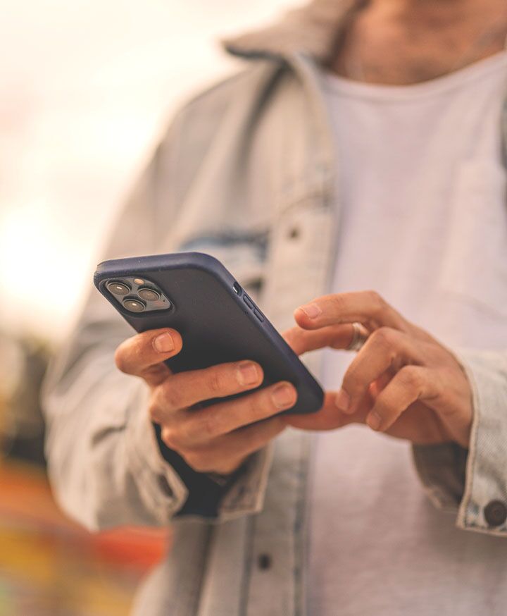 man holding smart phone
