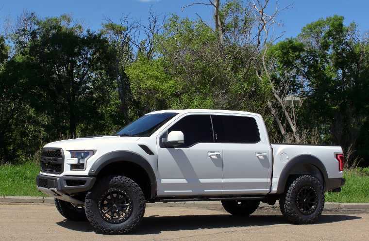 Ford Raptor with White Satin Wrap and Custom Wheels