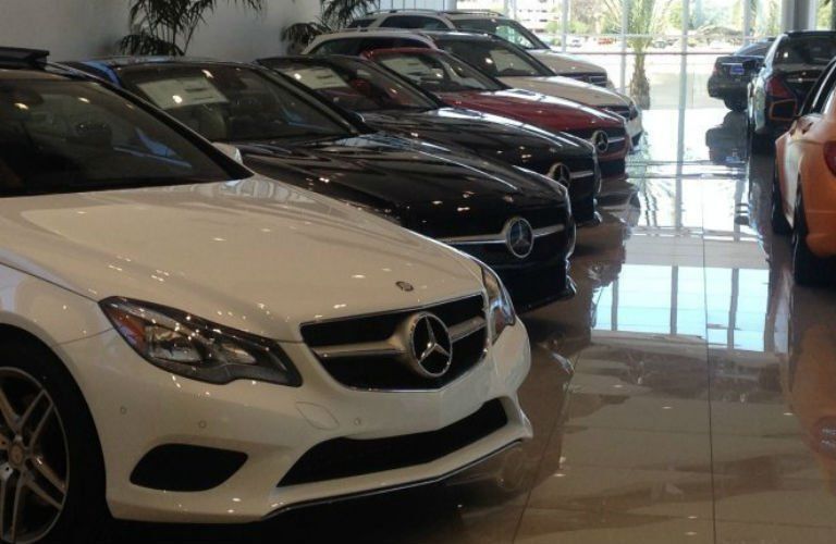 Mercedes-Benz of Scottsdale showroom models in a row
