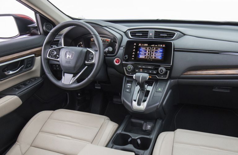 2017 Honda CR-V steering wheel and dashboard with the touchscreen display