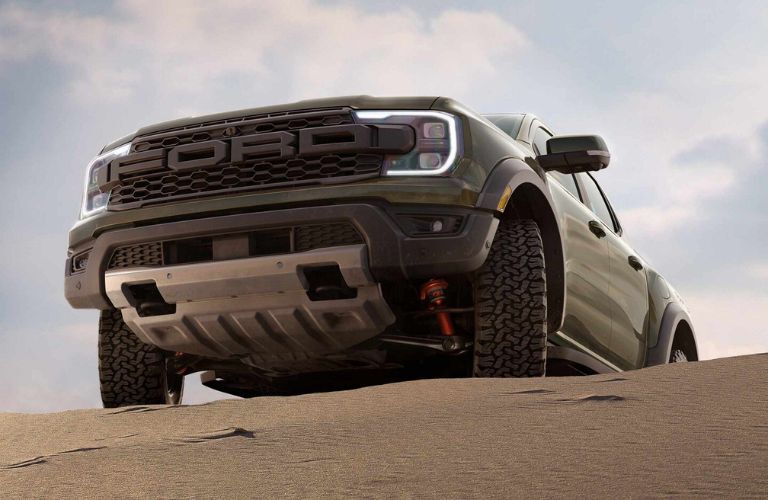 2024 Ford Ranger Raptor front view on sand