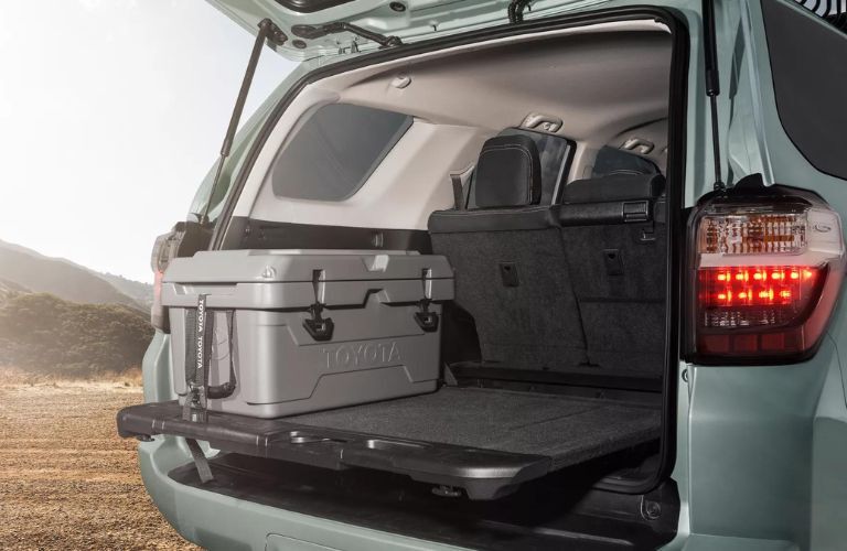 The rear cargo space of the 2022 Toyota 4Runner is shown.