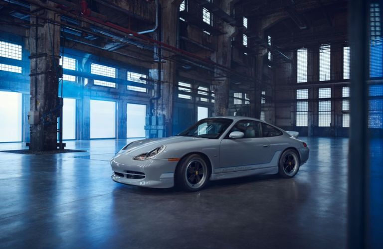 Porsche 911 Classic Club Coupe in a garage