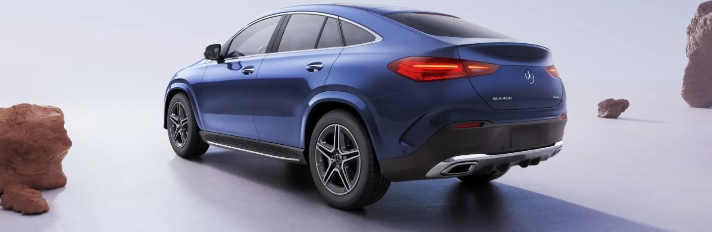 Rear-quarter view of the 2026 Mercedes-Benz GLE 450 4MATIC® Coupe Blue