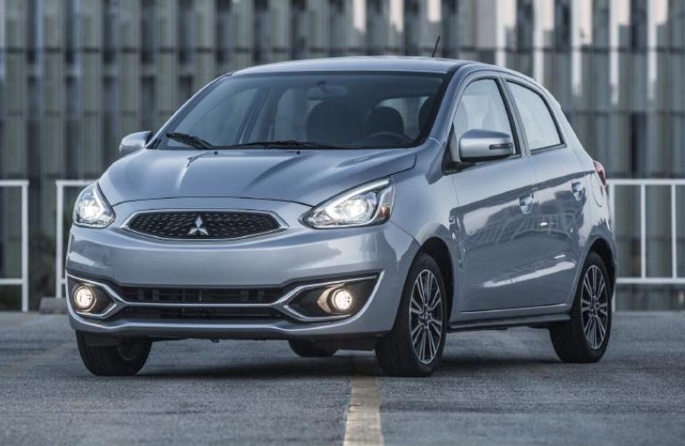 Front three-quarter view of the 2018 Mitsubishi Mirage parked