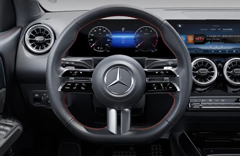 sport steering wheel of the 2025 Mercedes-Benz GLB SUV