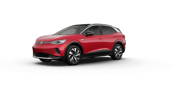 Exterior view of the ID.4 in Kings Red Metallic