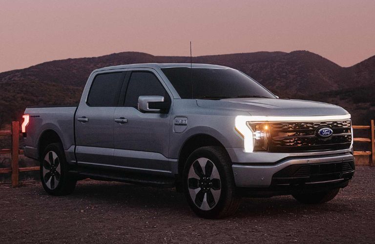 2025 Ford F-150 Lightning side and front view