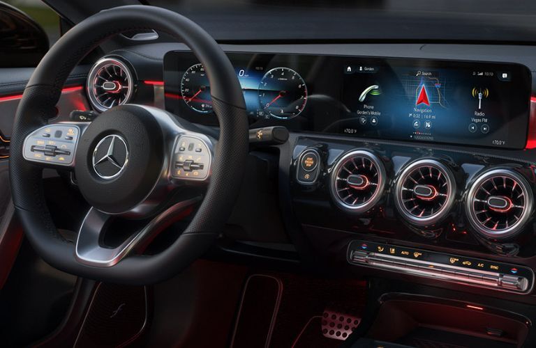 2023 Mercedes-Benz CLA 250 Coupe steering wheel and center console