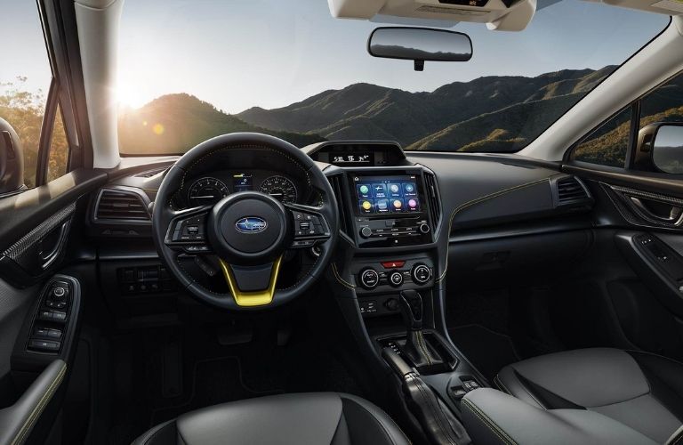 2021 Subaru Crosstrek interior dash and wheel