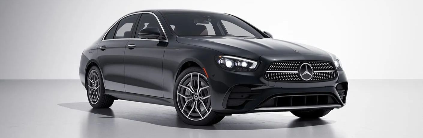 Front three-quarter view of the 2023 Mercedes-Benz E 450 4MATIC parked