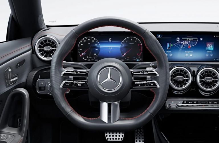steering wheel of the new Mercedes-Benz CLA Coupe
