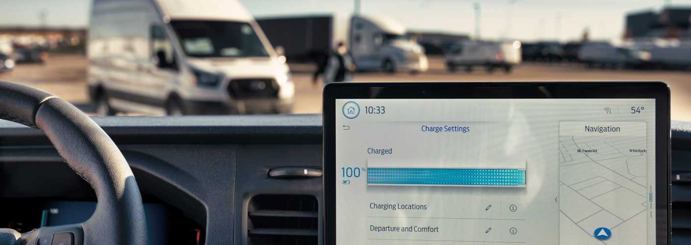 The charging status app in the 2026 Ford E-Transit