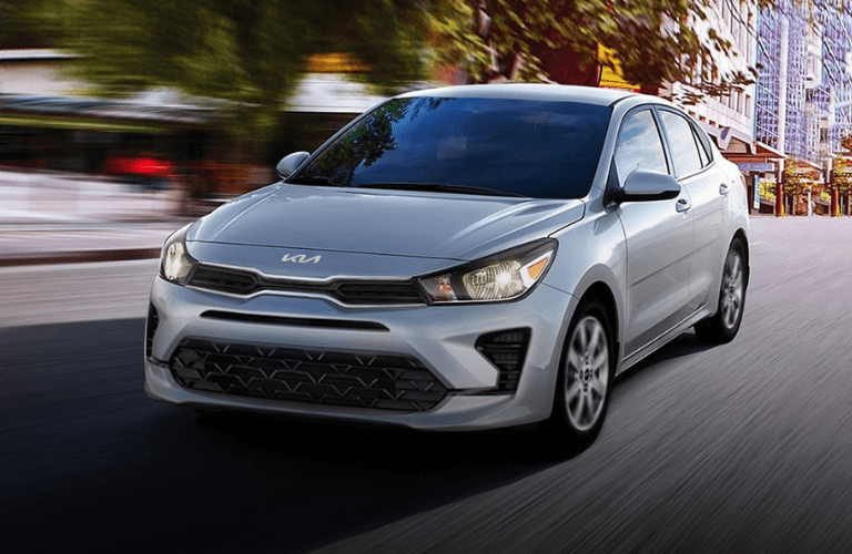 2023 Kia Rio front view on road