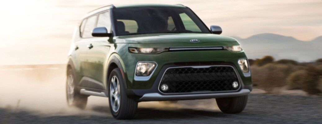 2021 Kia Soul driving on dirt road