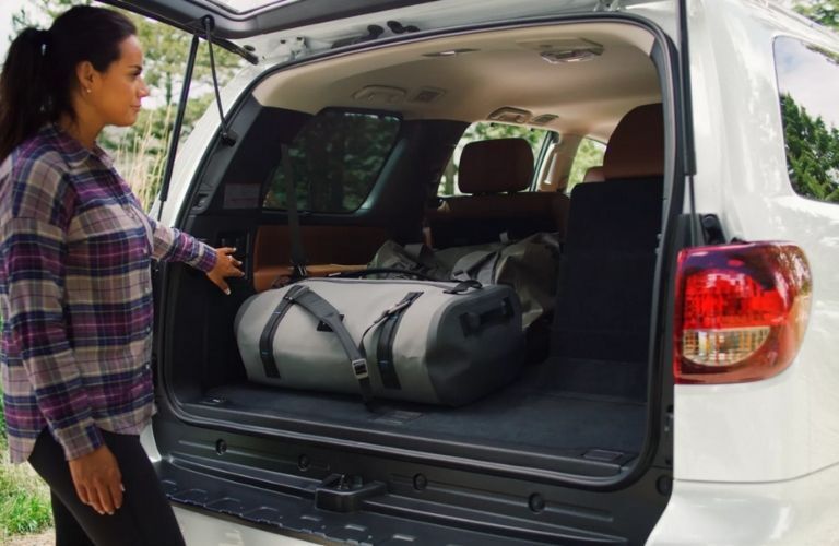 cargo area of the 2022 Toyota Sequoia