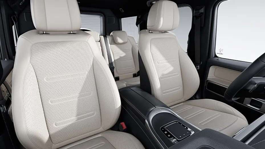 The luxurious interior of the 2025 Mercedes-Benz G 550 SUV