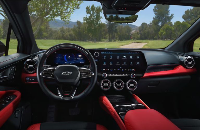 interior steering and dashboard of the 2024 Chevrolet Blazer EV