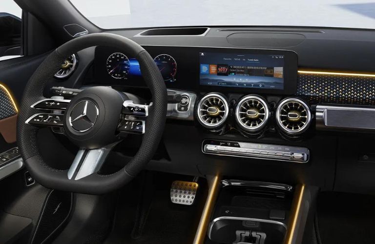 interior steering and dashboard of the 2025 Mercedes-Benz AMG GLB 35 SUV