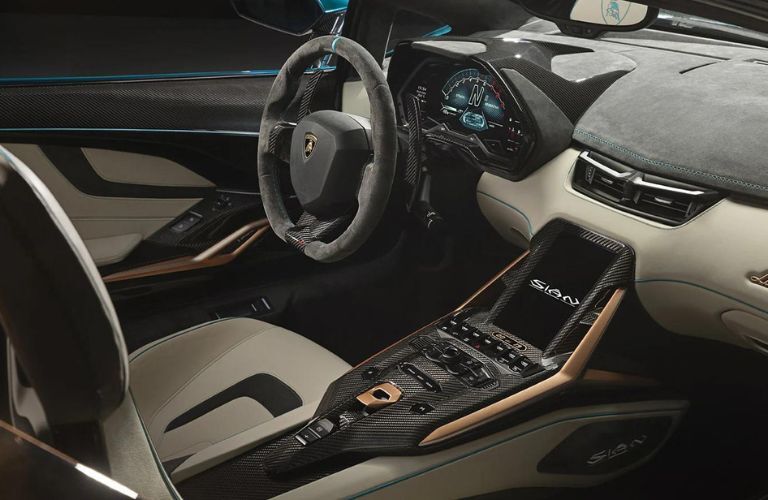 interiors of the Lamborghini Sian Roadster 