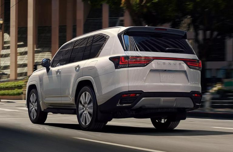 Rear view of the 2022 Lexus LX SUV