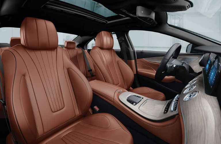 2022 CLS 450 4MATIC in Sienna BrownBlack leather and Light Brown Sen wood interior trim