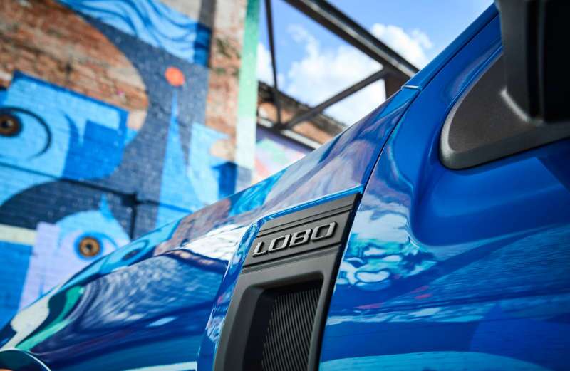 2025 Ford Maverick Lobo front fender and logo.