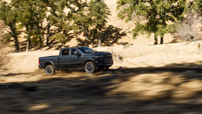 A Dodge Ram diesel truck off-roading