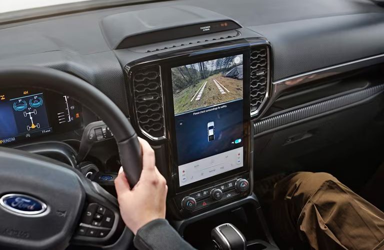 2025 Ford Ranger Raptor display screen and steering wheel