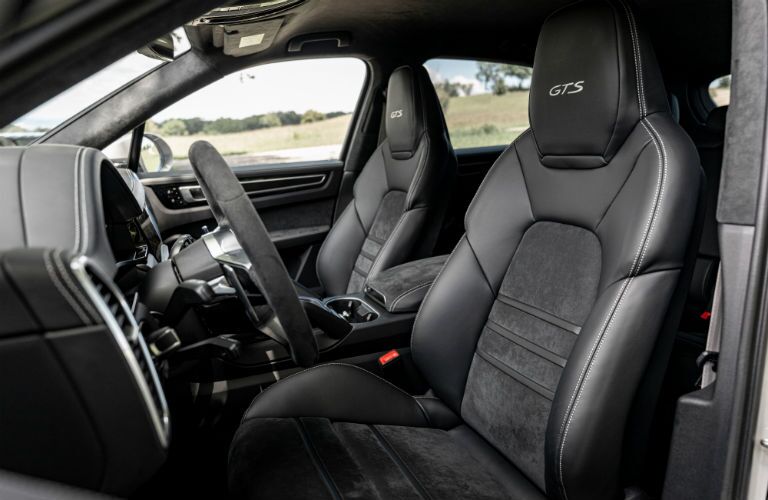 2021 Porsche Cayenne interior driver side view of front row seats