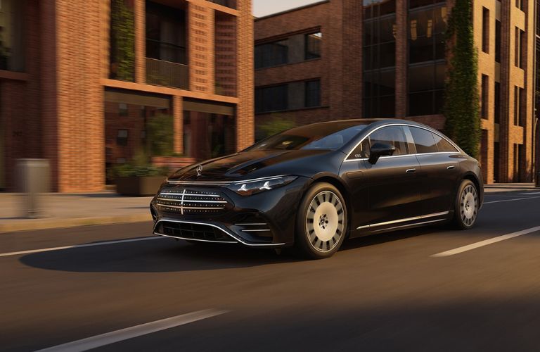 2027 Mercedes-Benz EQS Black on the road