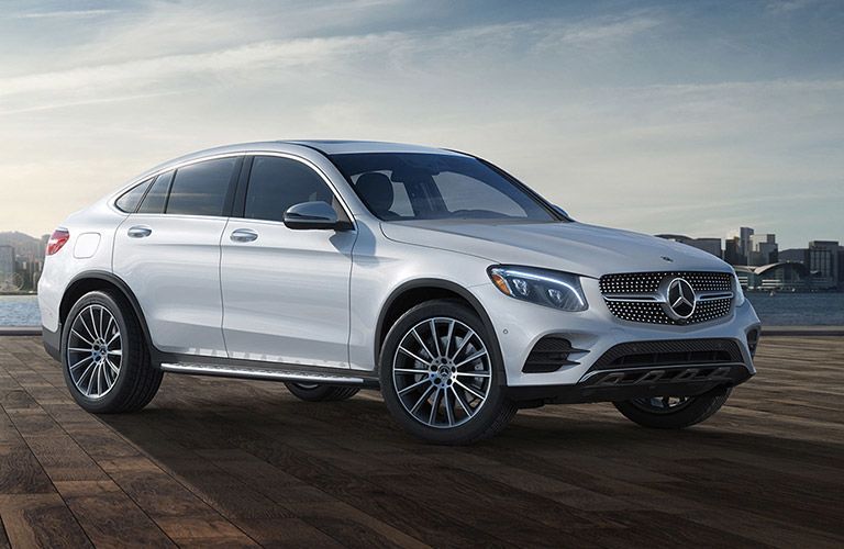 2019 Mercedes-Benz GLC Coupe white side view