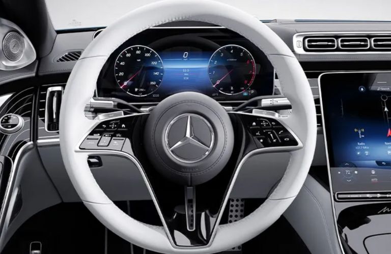 steering wheel of the 2025 Mercedes-Benz S-Class Sedan