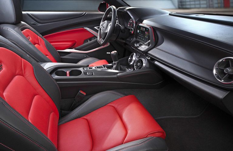 2016 Chevy Camaro Red and Black Two-Tone Leather Interior